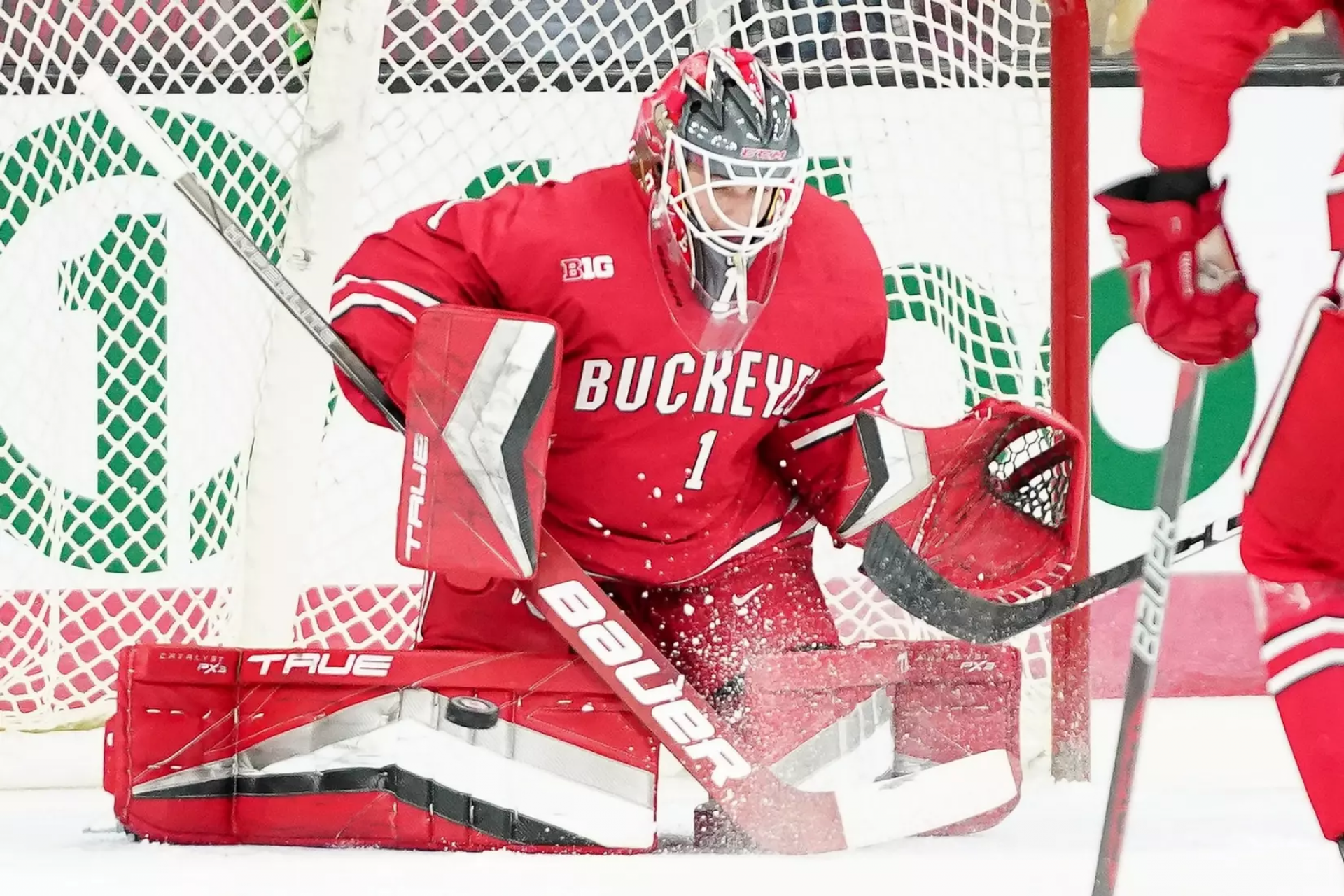 Logan Terness making a save