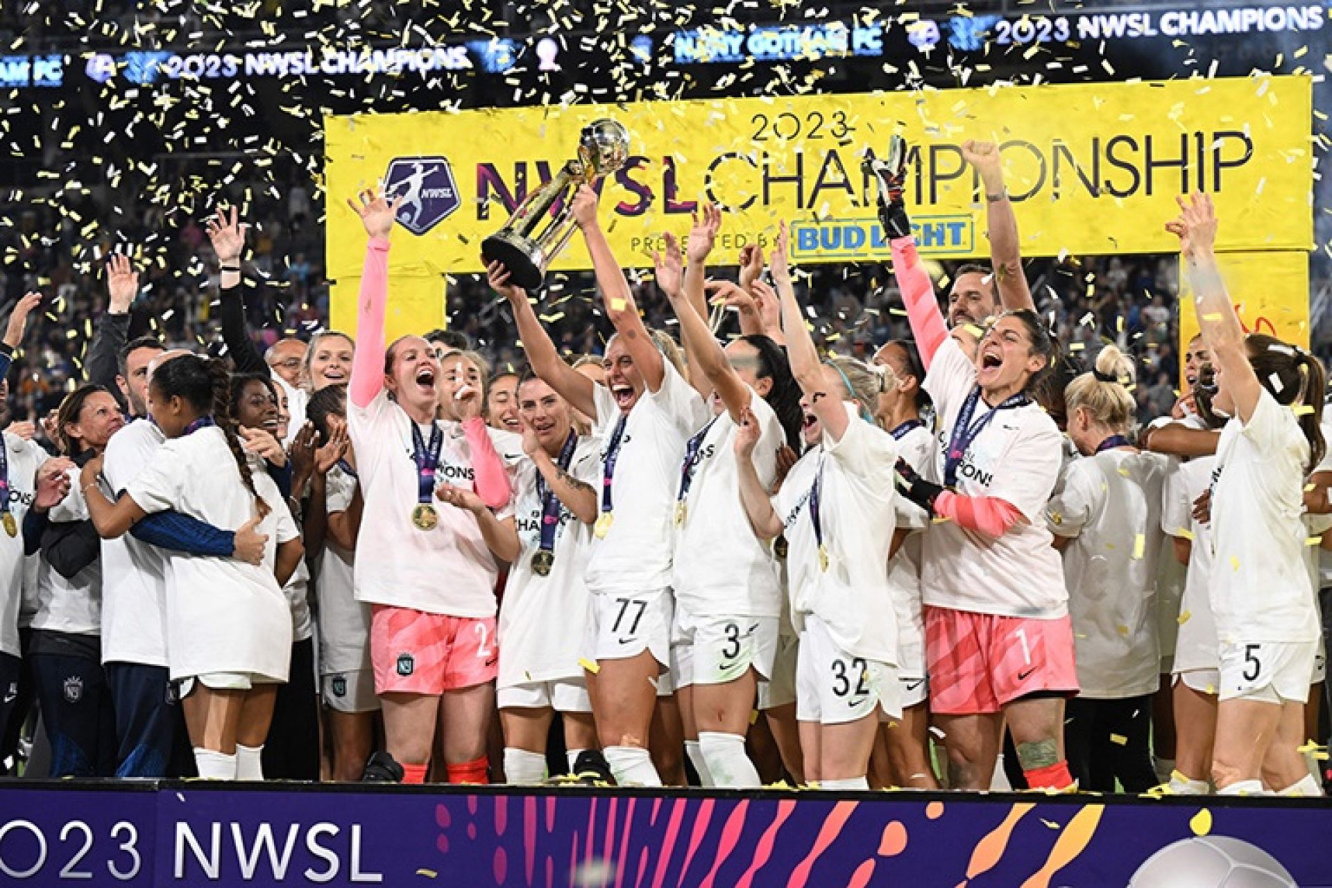 Gotham FC celebrating winning the NWSL Championship