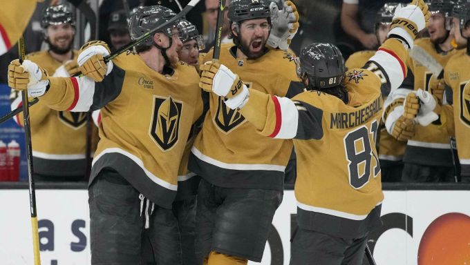 Vegas Golden Knights celebrating a goal