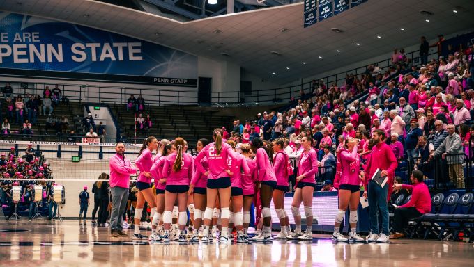 Penn State women's volleyball getting set to take on Purdue in "Dig Pink" match