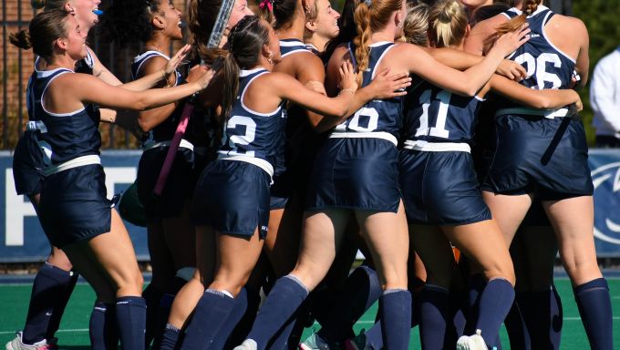 field hockey celebrating