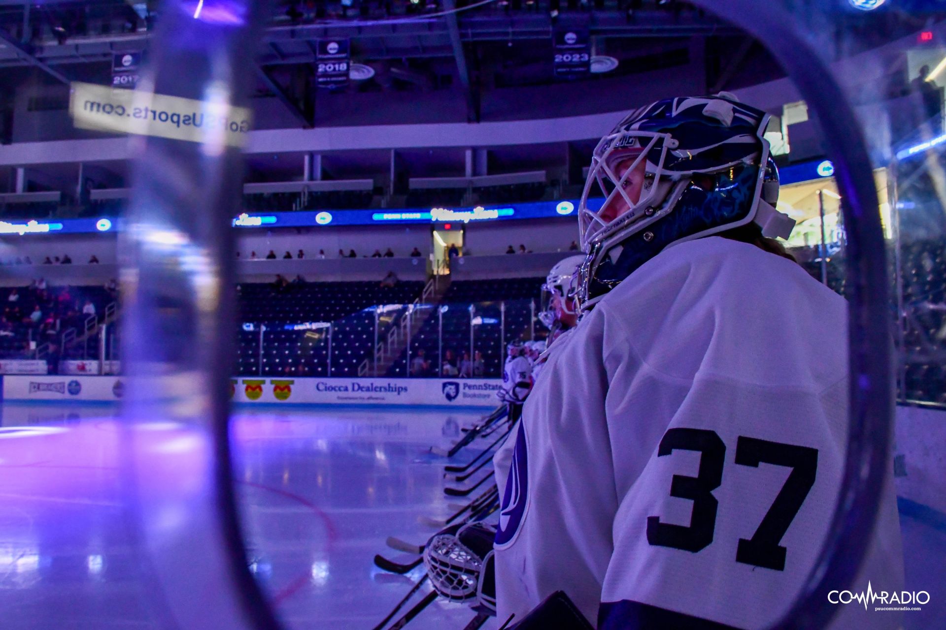 Penn State women's hockey on the goal line