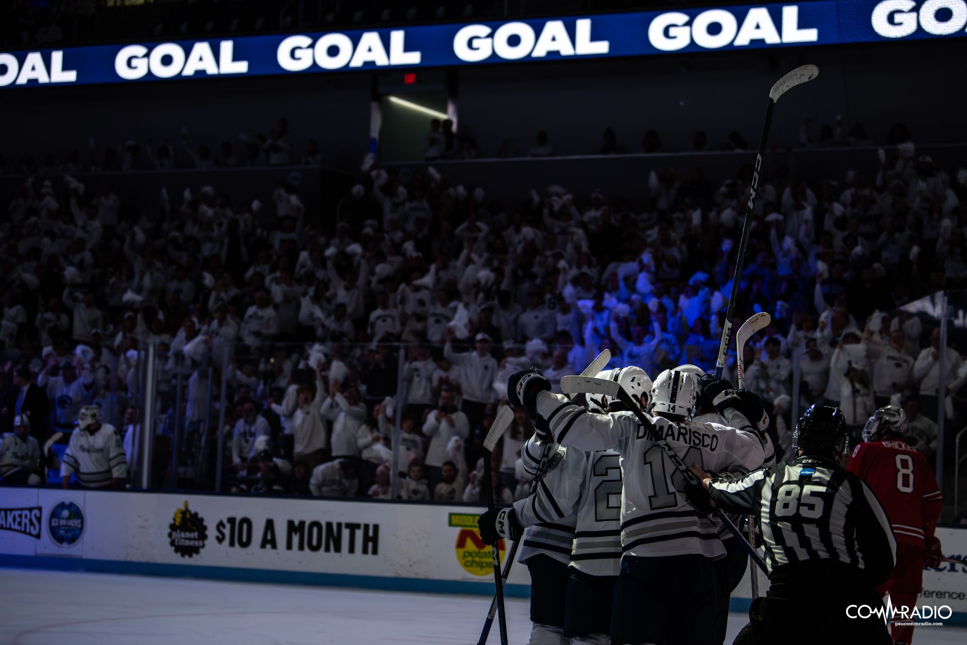Penn State celebrating a goal vs. Ohio State