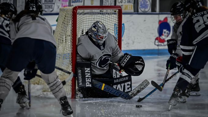 Josie Bothun making a save against Yale