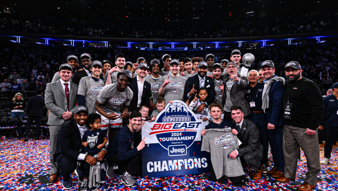 Uconn Basketball celebrating Big East Tournament