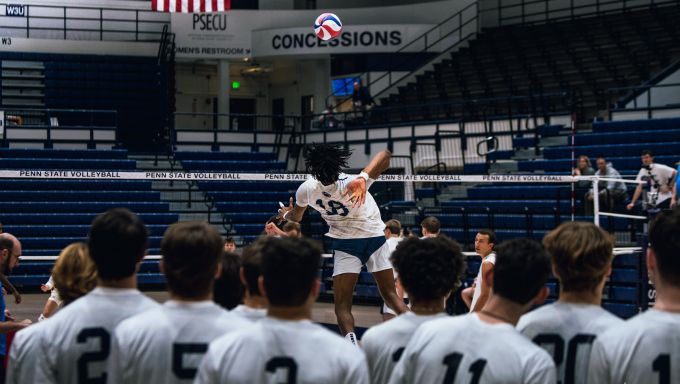 Toby Ezeonu rising up for the kill against Lees McRae