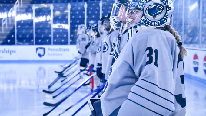 Penn State lining up during warmups