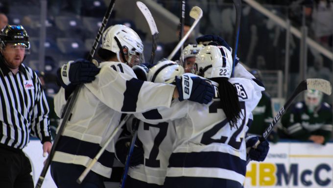Penn State celebrating vs. Mercyhurst