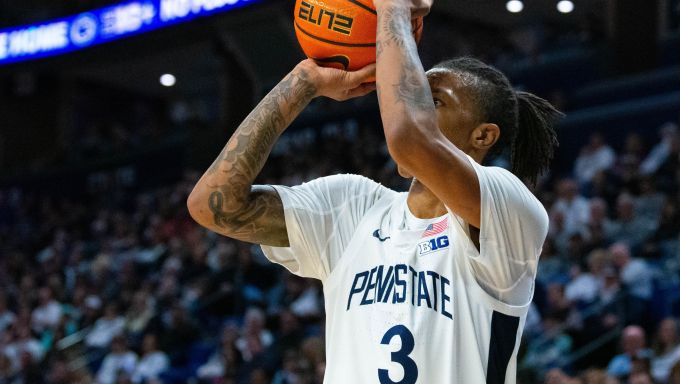Nick Kern Jr. taking a three against Minnesota