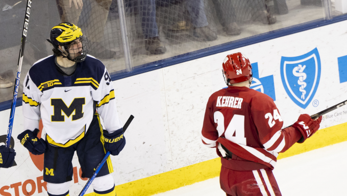 Frank Nazar III celebrating against Wisconsin