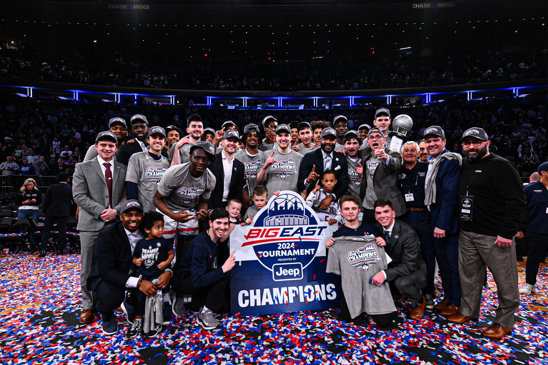 Uconn Basketball celebrating Big East Tournament