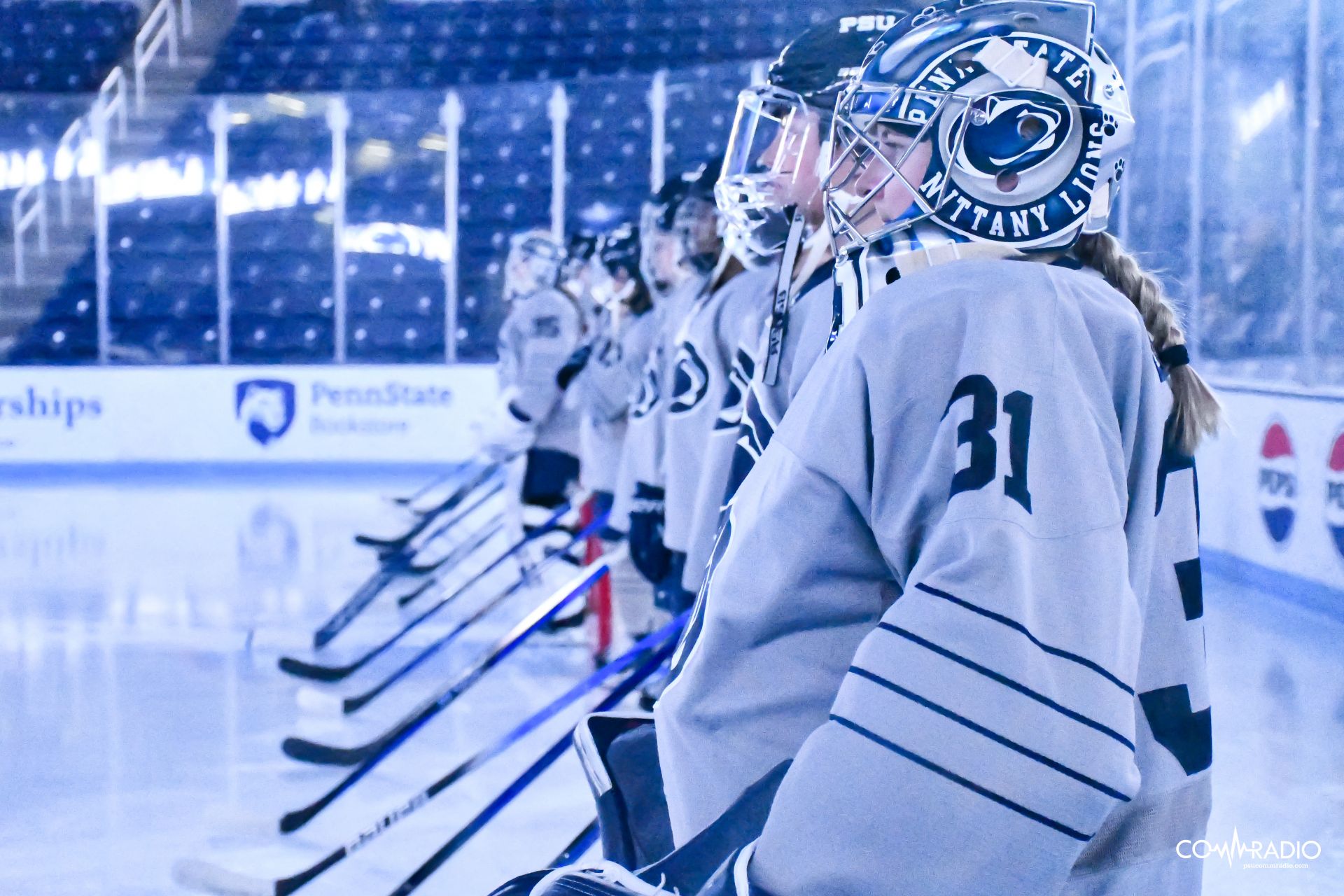 Penn State lining up during warmups