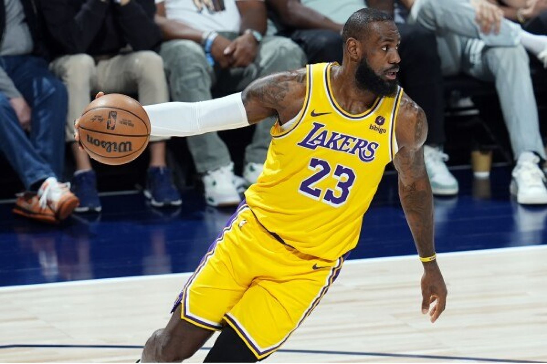 LeBron with the basketball