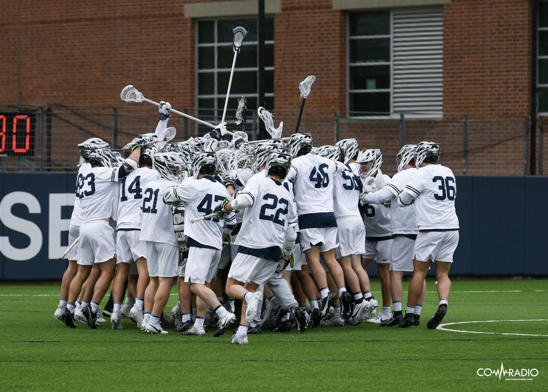 lacrosse team celebrating