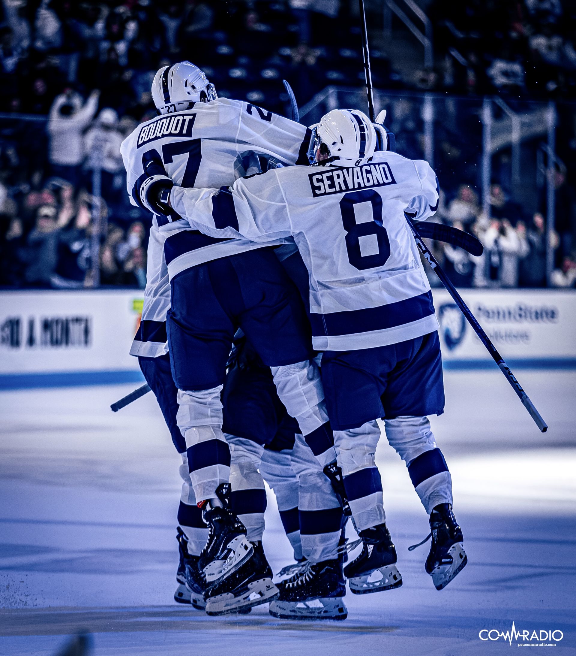 Penn State celebrating after scoring against AIC