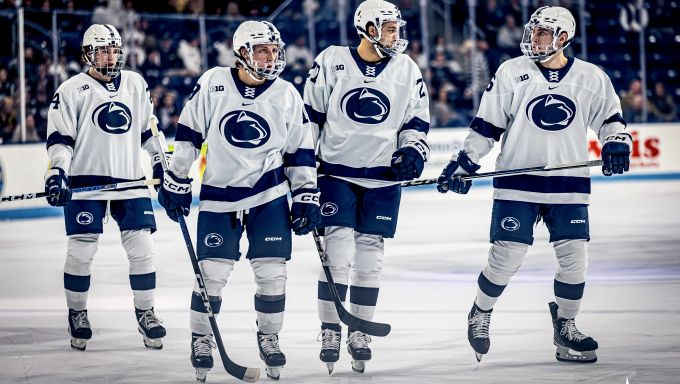 Penn State talking things over before a crucial penalty kill