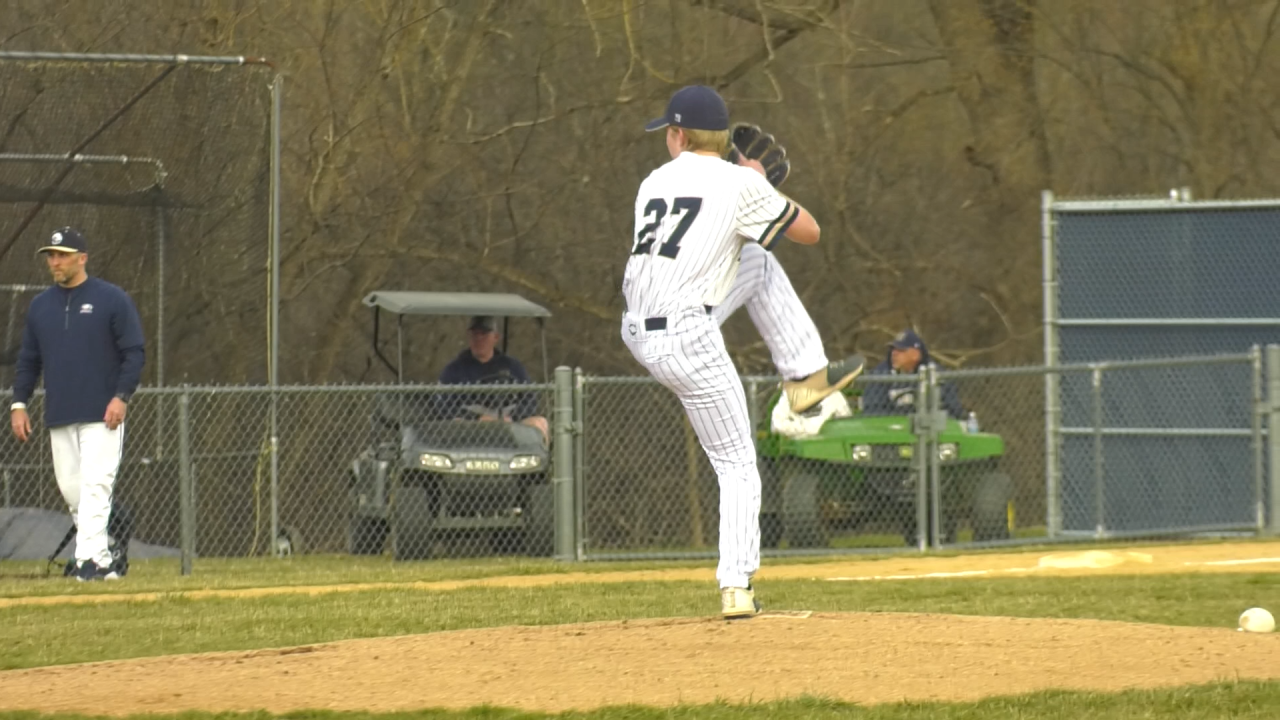 Hollidaysburg starting pitcher Vince Boland dealing his first of four strikeouts