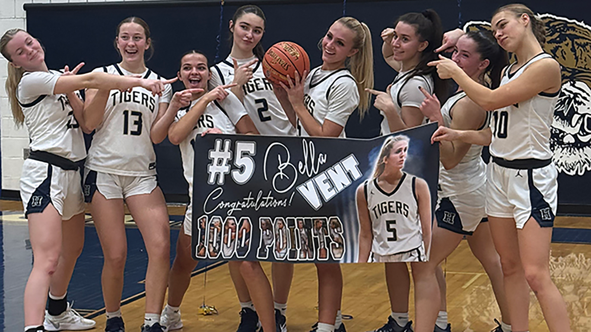 1000 pts Tigers Girls High School Basketball Celebration