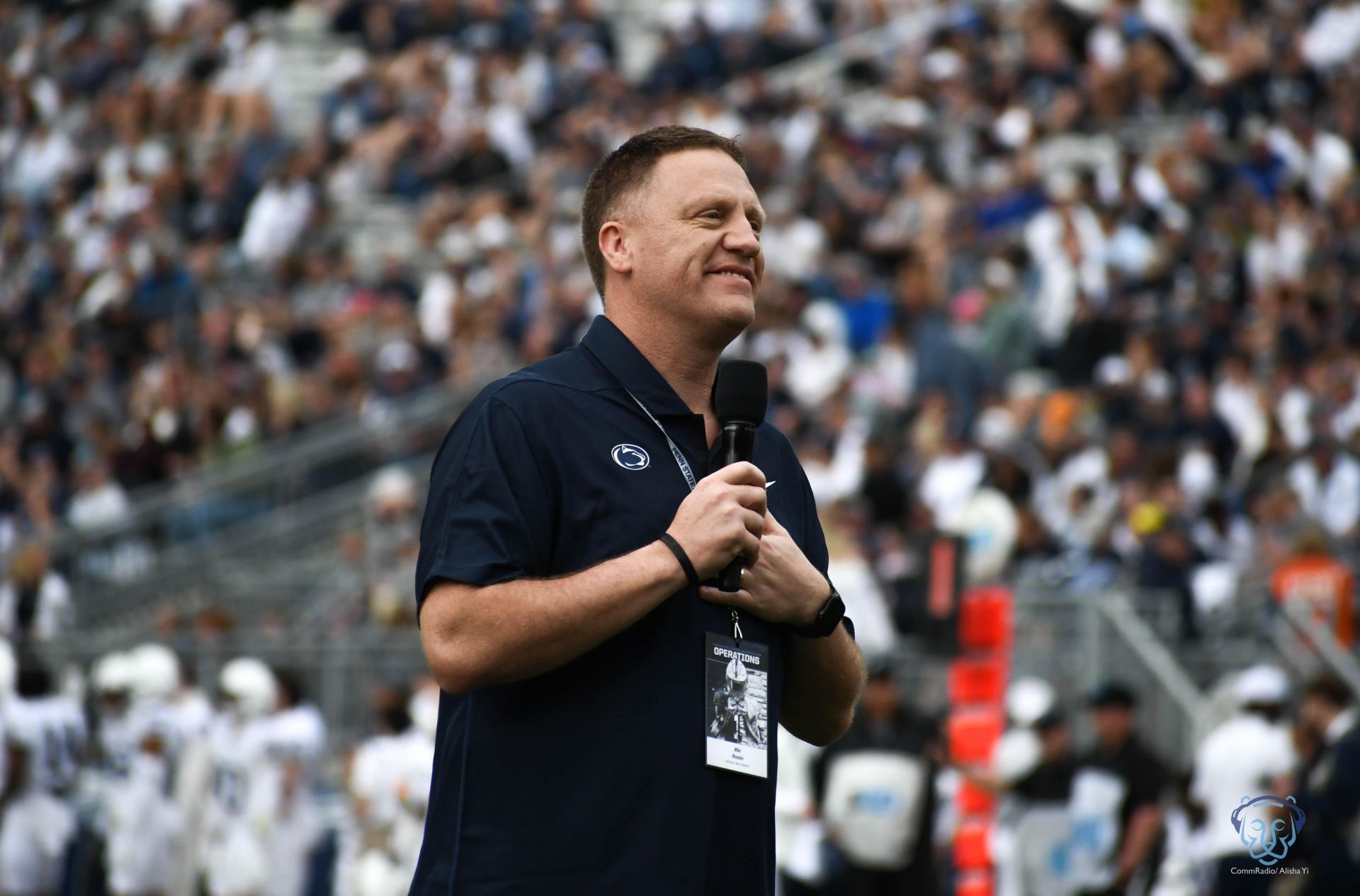 Mike Rhoades at the Penn State Blue-White Spring Game