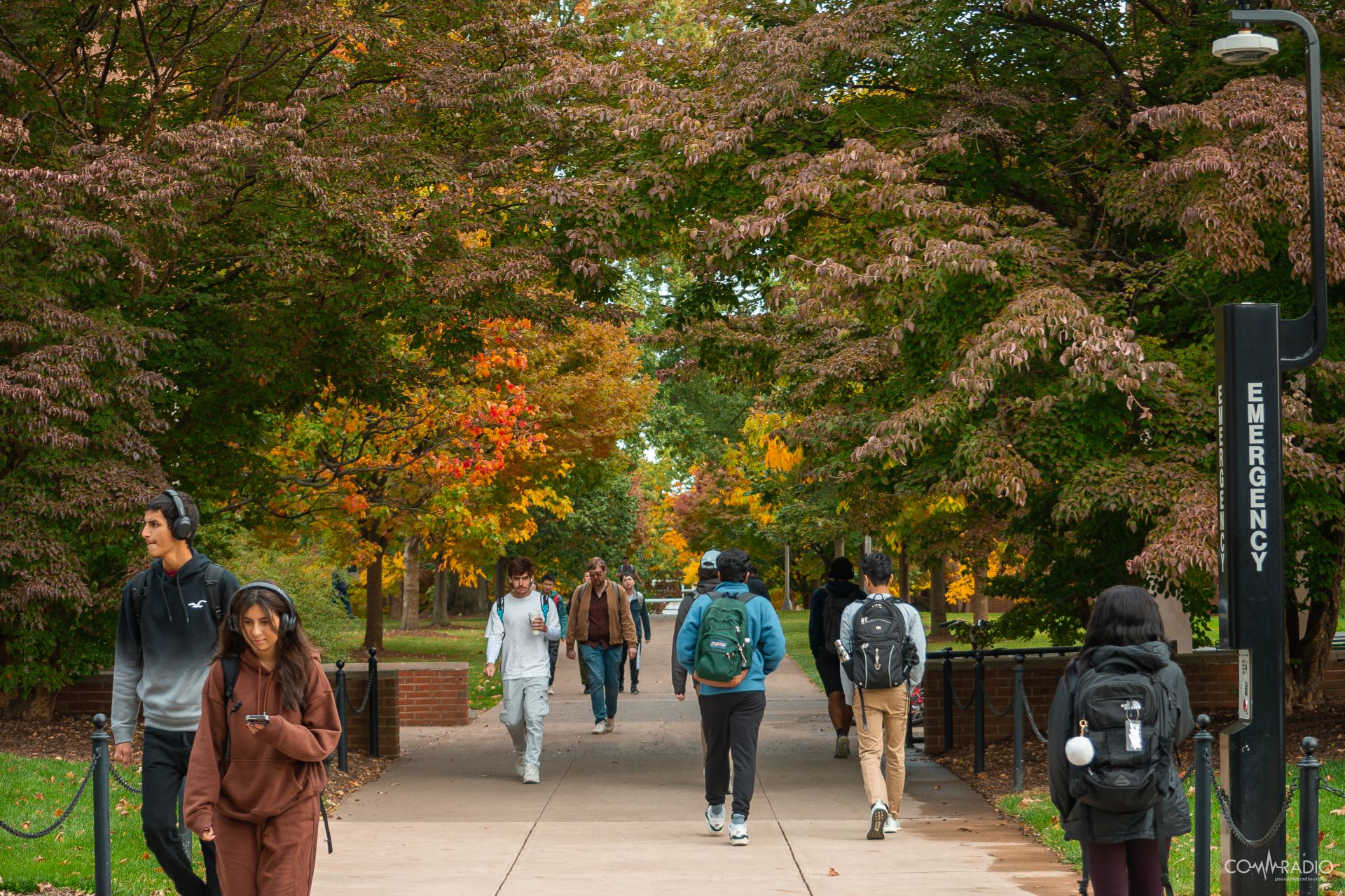 Students walking on campus