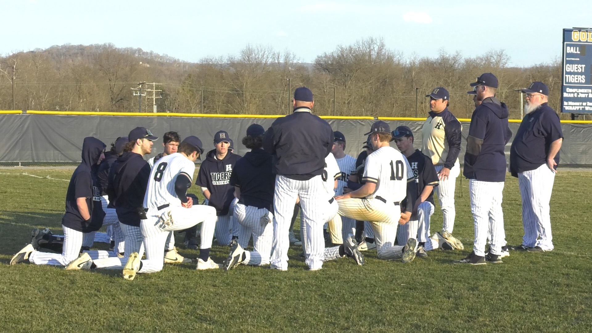 Hollidaysburg Team huddle at the end of the game