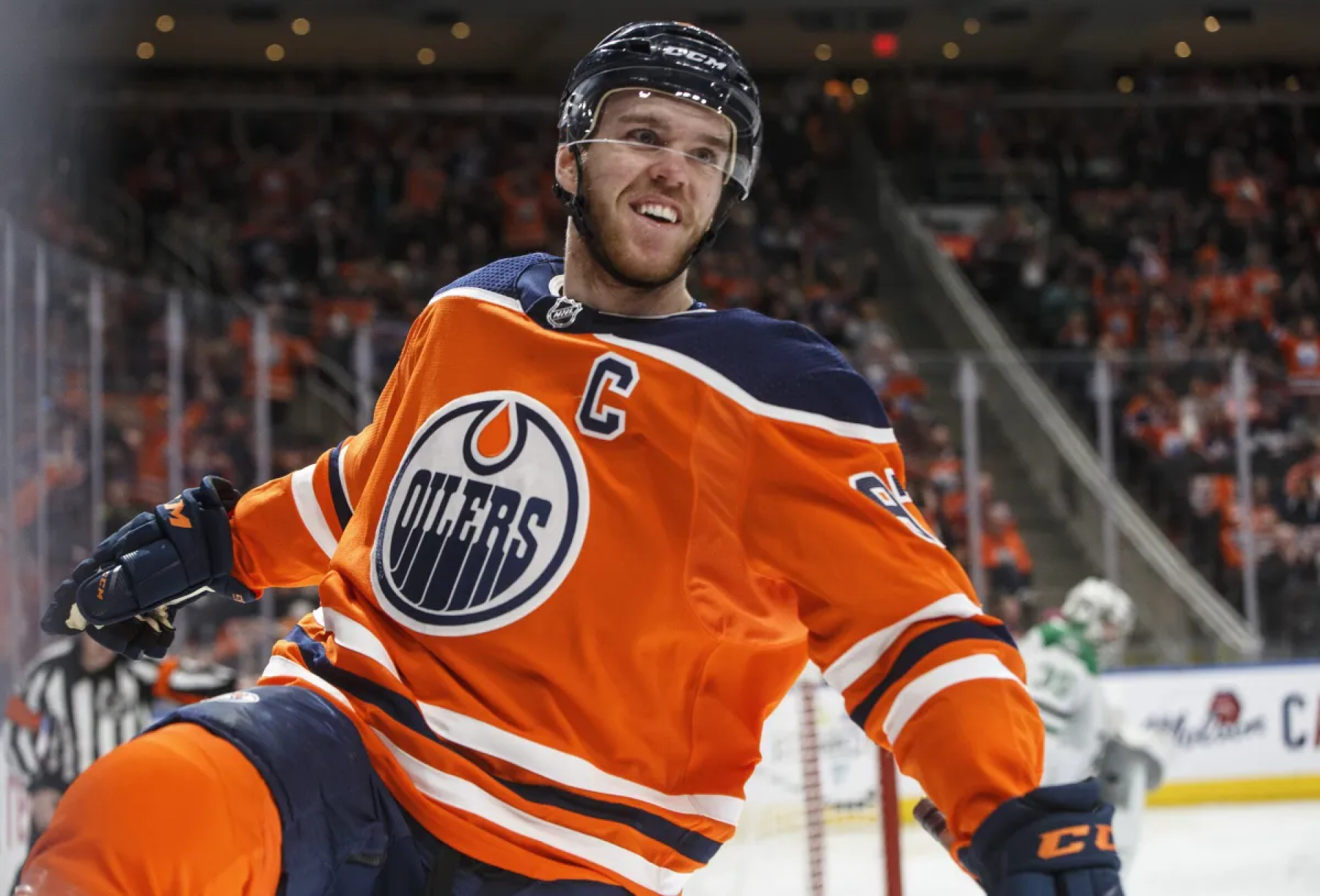 McDavid celebrating