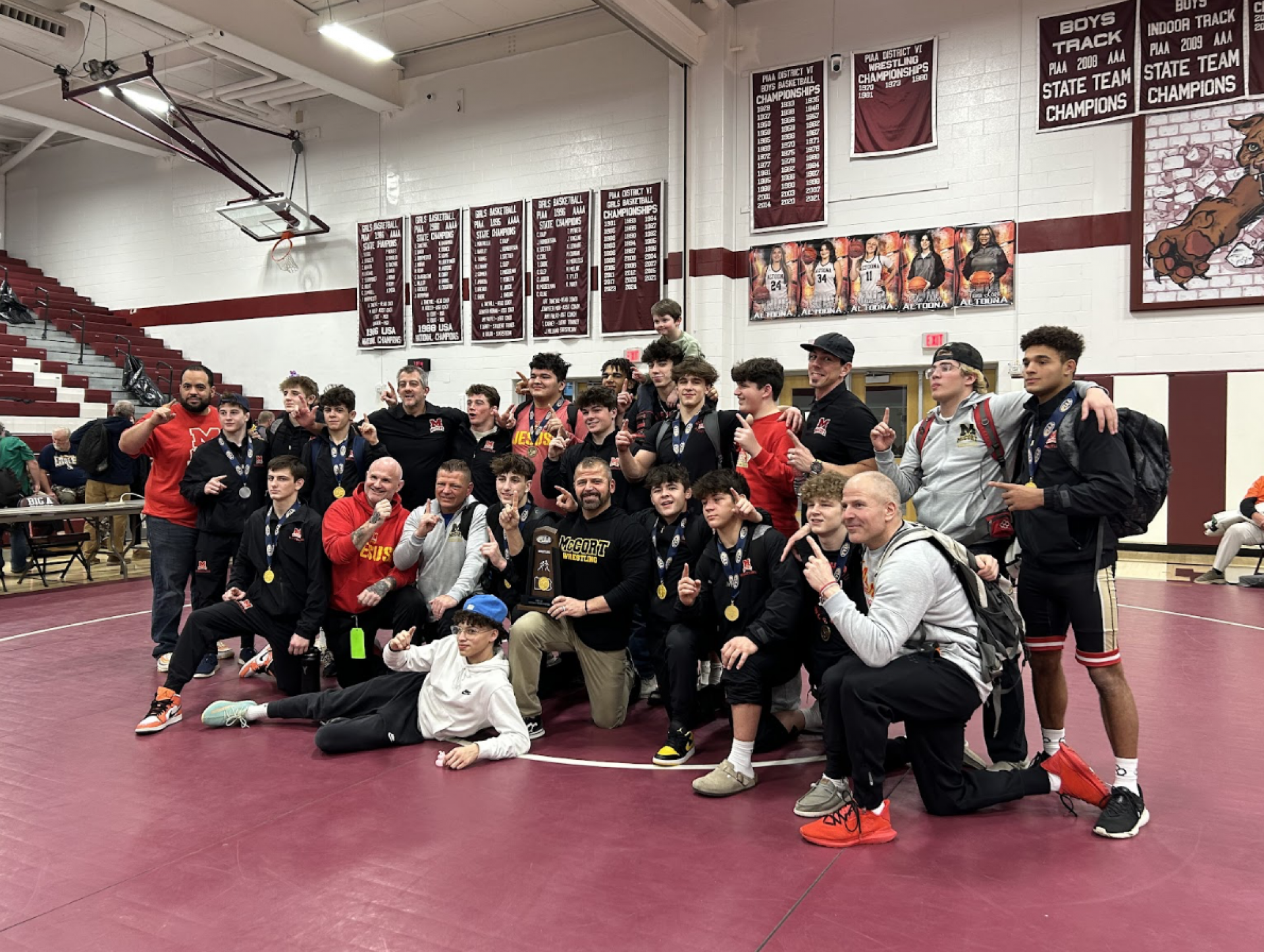 Bishop McCort wrestling champions