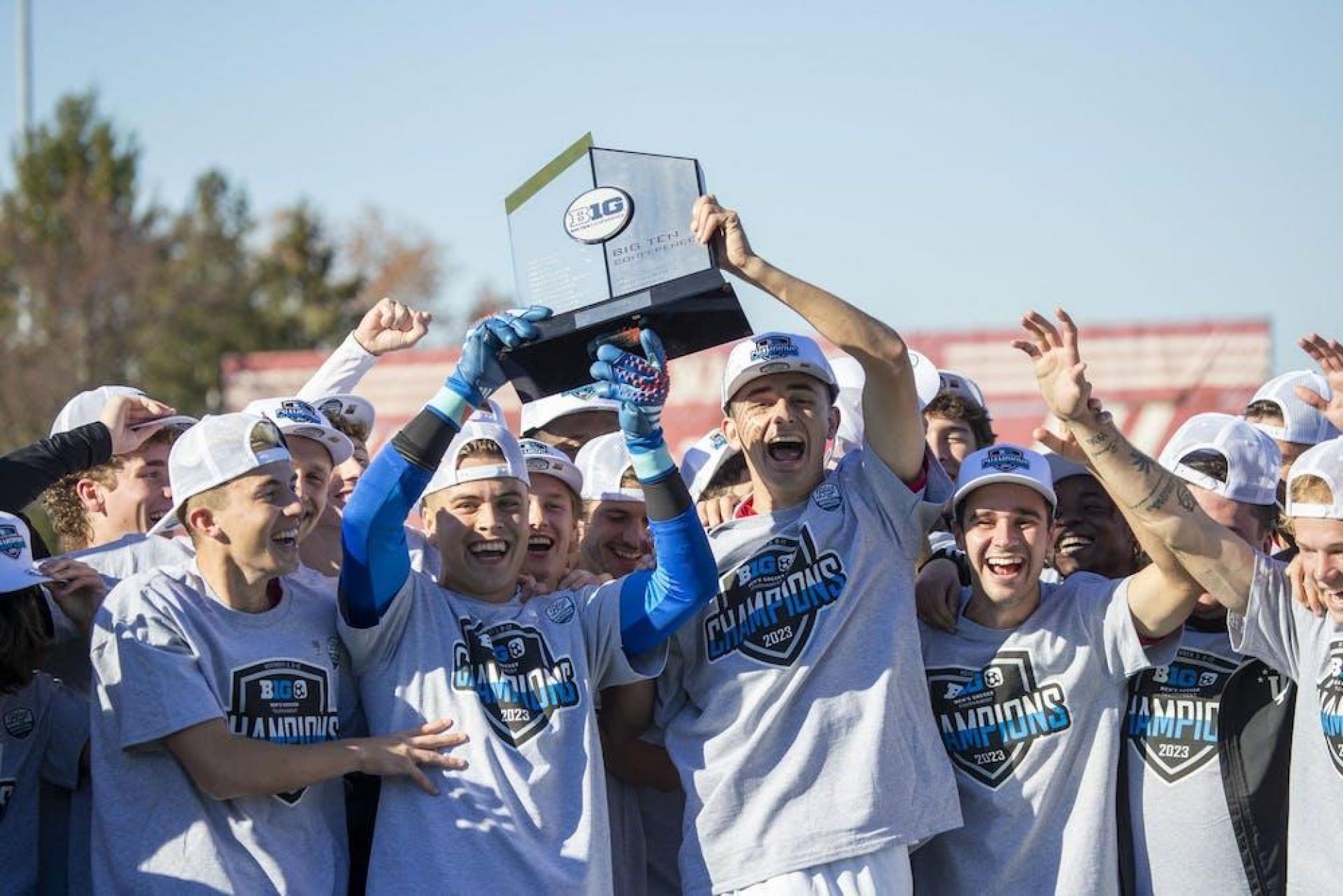 Indiana celebrating after winning Big Ten Title