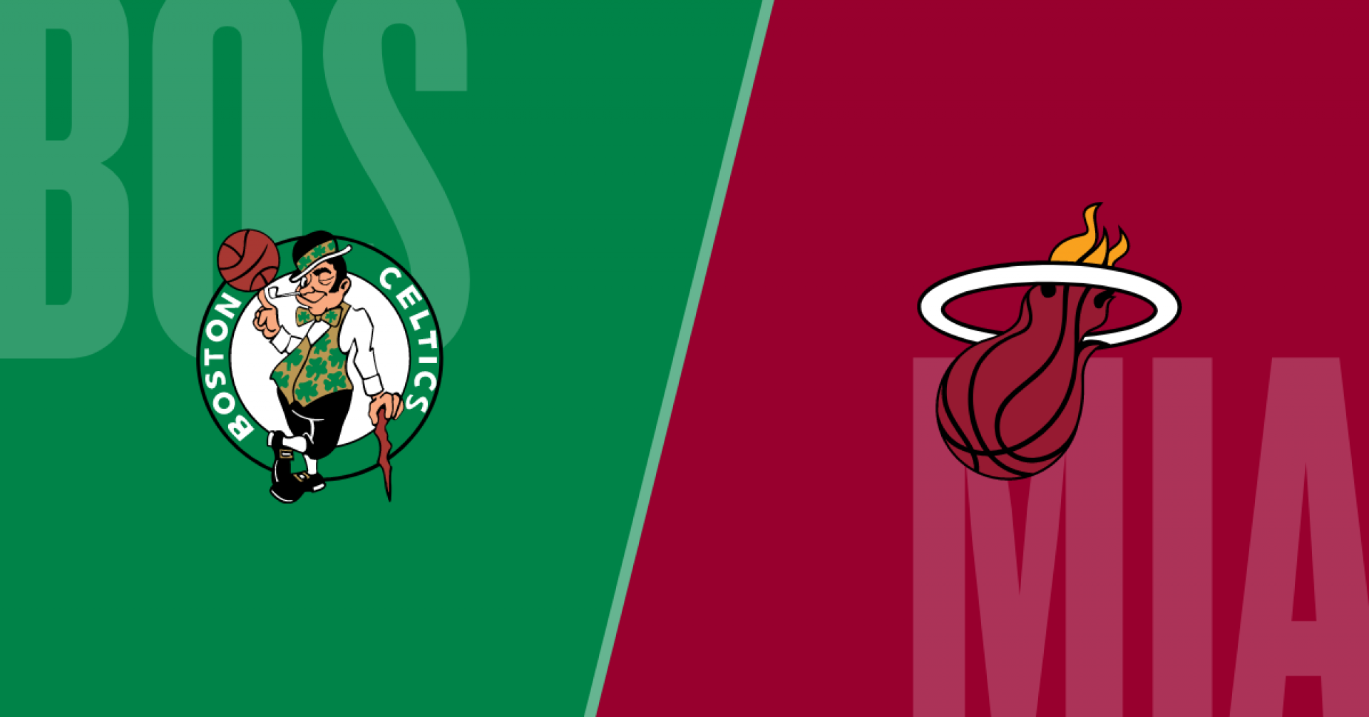 Logo matchup of the Celtics and Heat