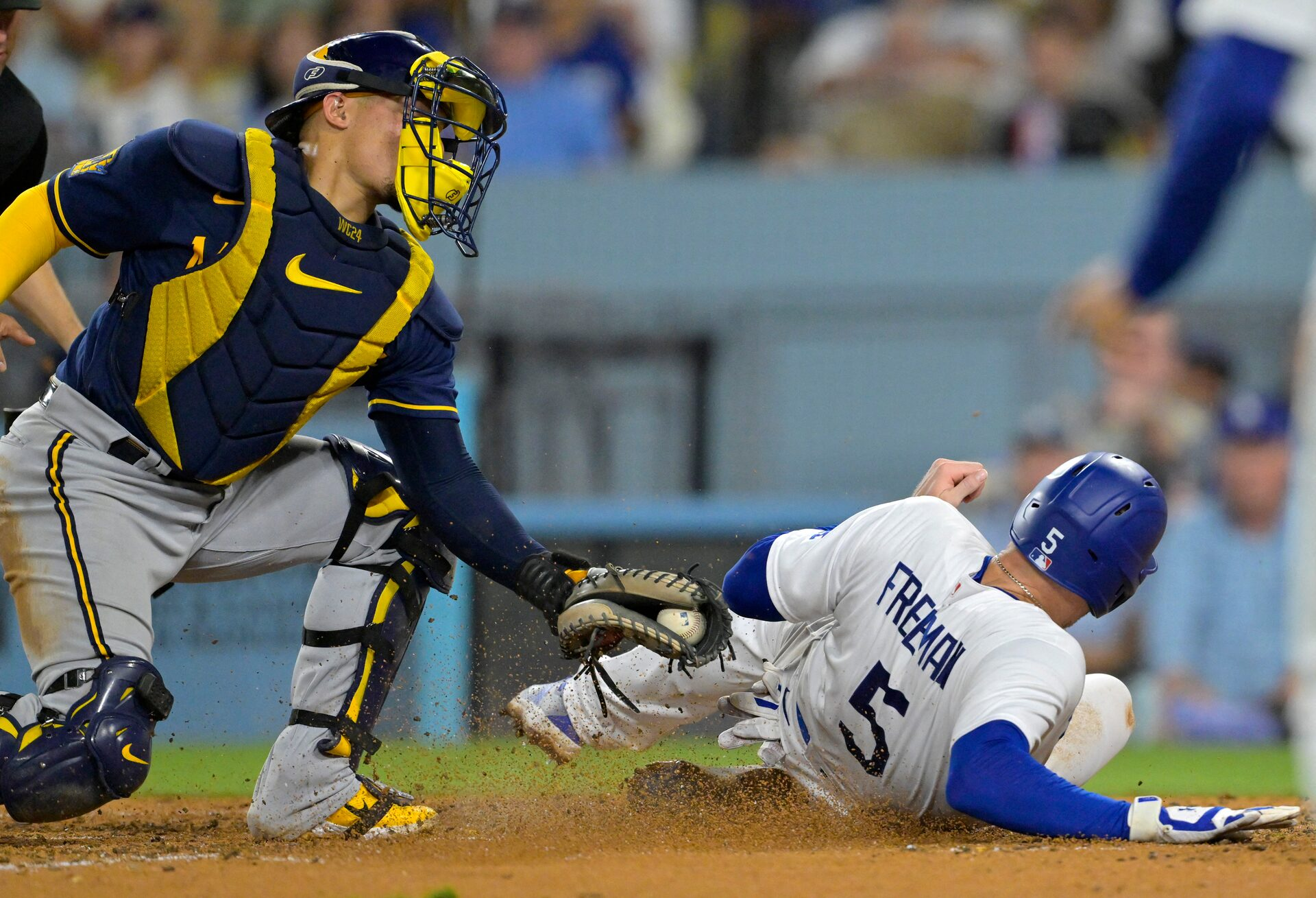 Freddie Freeman sliding home