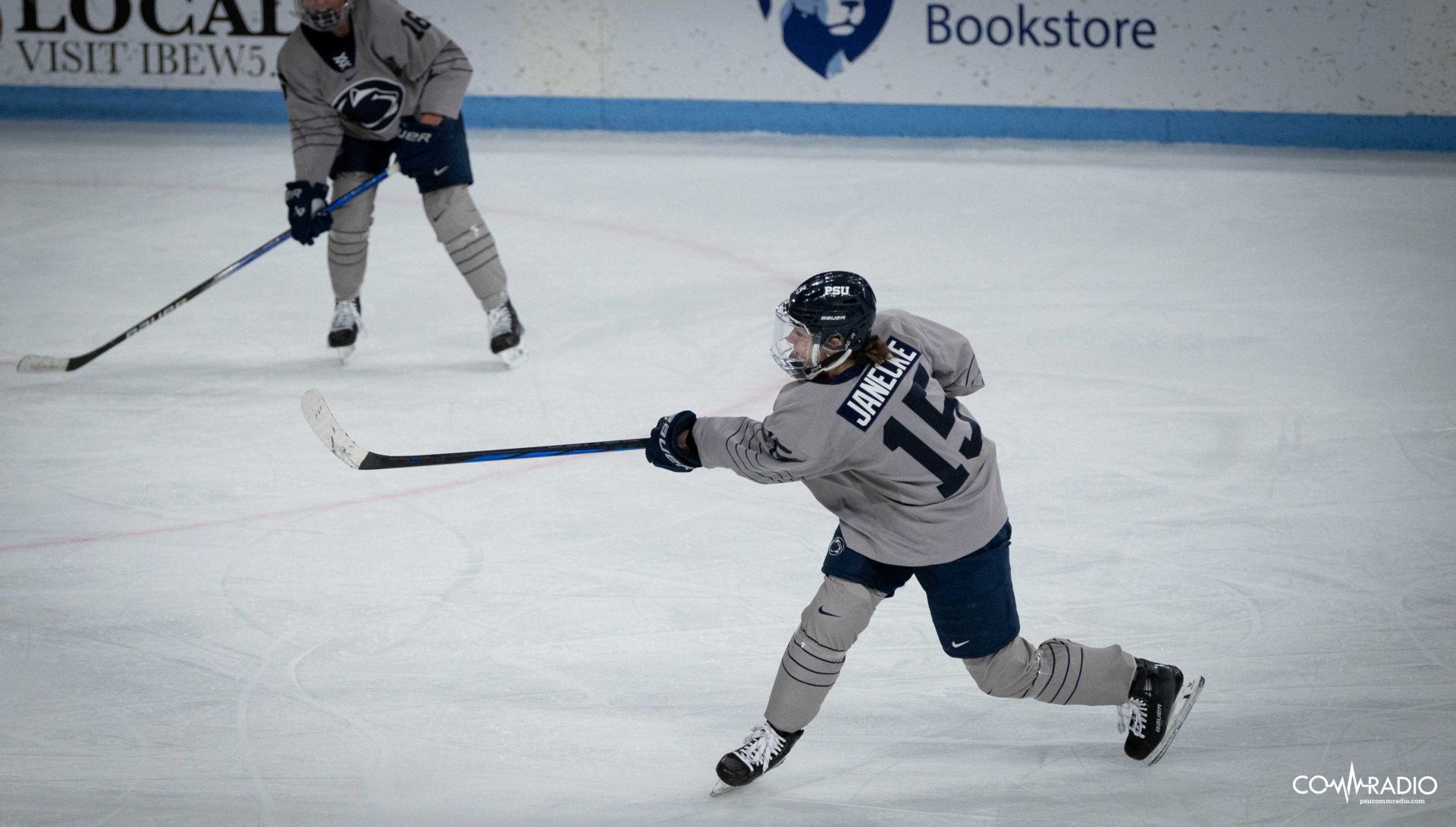 Janecke fires a shot from the high slot