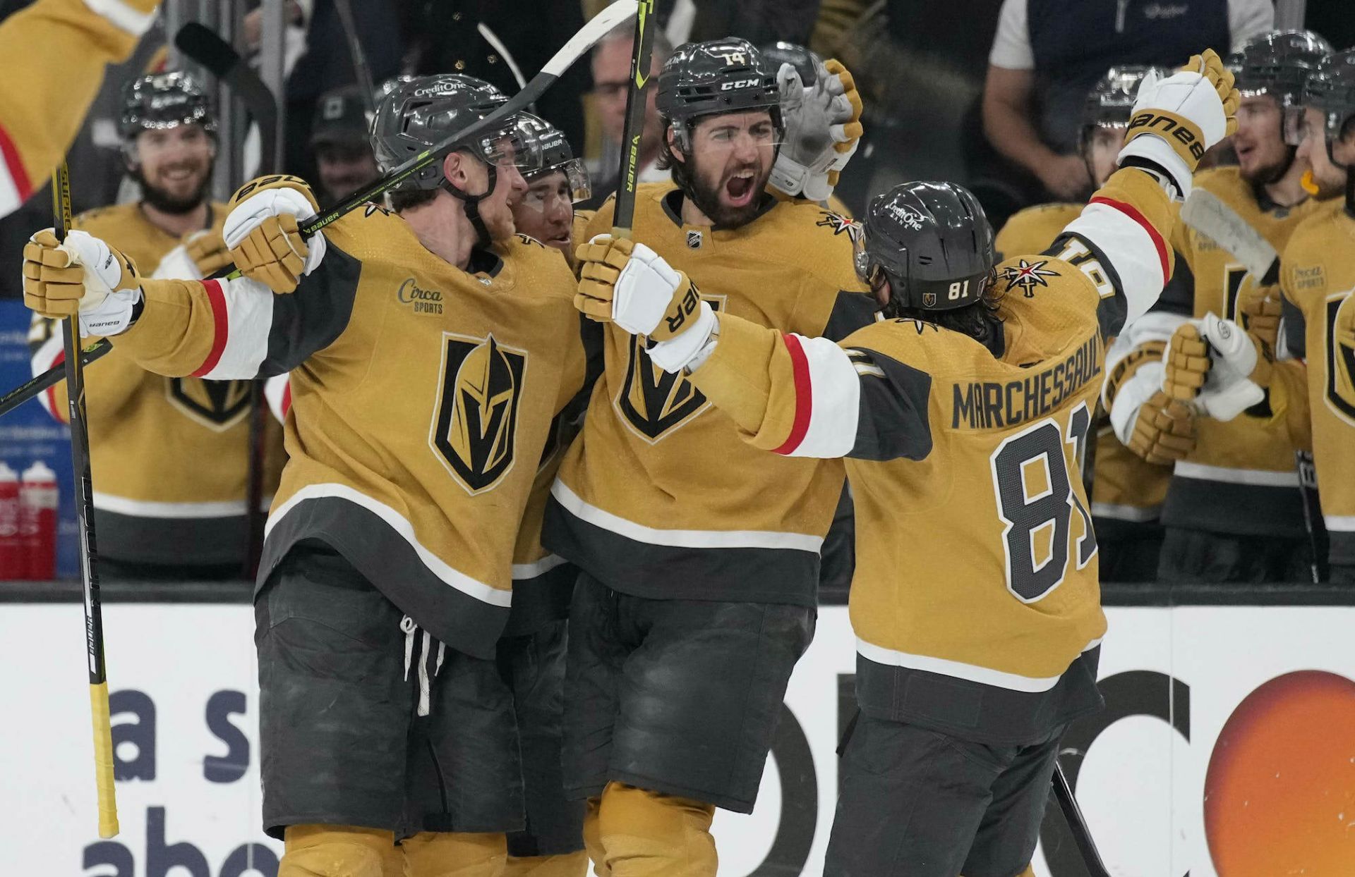 Vegas Golden Knights celebrating a goal