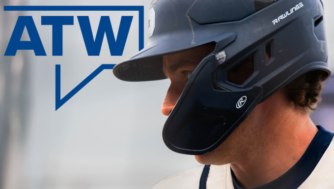 close up of a penn state baseball players face