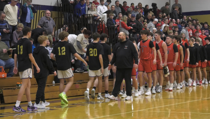 Central Cambria vs BG shake hands at the end of regulation