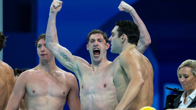 USA swim team together
