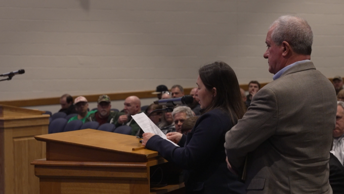 Centre County Commissioners speaking at the hearing