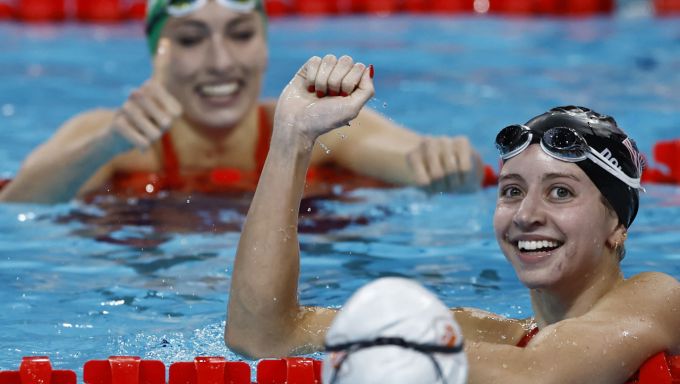 Katie Douglas winning