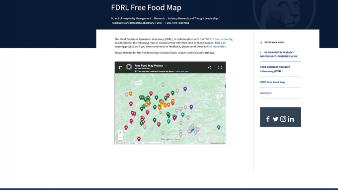 Example of how the food map works