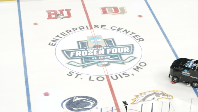 Enterprise Center Frozen Four Center Ice Logo