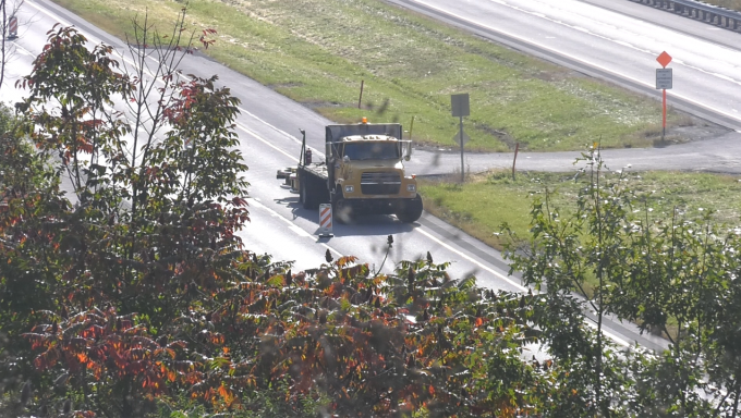 A traffic control truck on the Interstate 99.