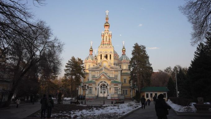 An Orthodox church in Kazakhstan
