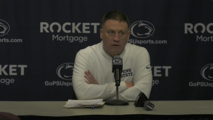 Penn State Head Coach Mike Rhoades after the tough loss