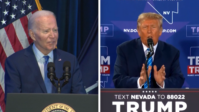 President Biden and Former President Trump Speaking