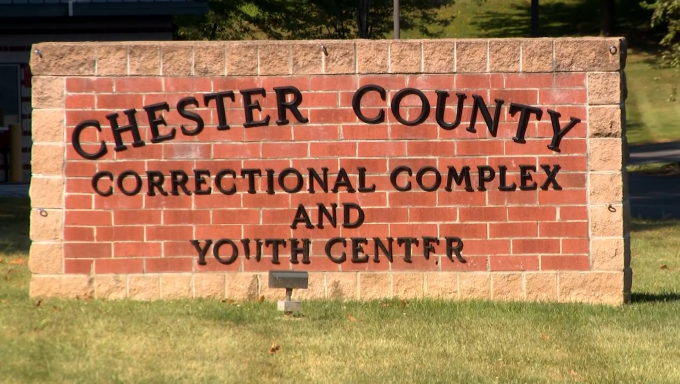 Outdoor sign of Chester County Correctional where Cavalcante escaped