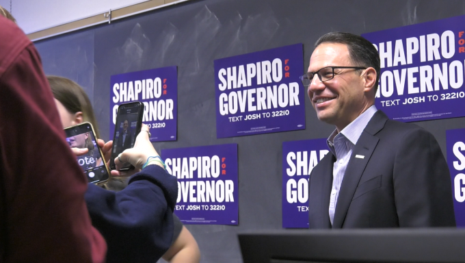 Governor Shapiro is shaking hands