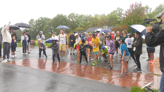 Runners lined up before 5K race