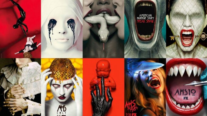 Posters for former seasons of American Horror Story