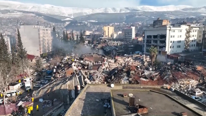 Aftermath of the earthquakes that hit southeast Turkey in February 2023.