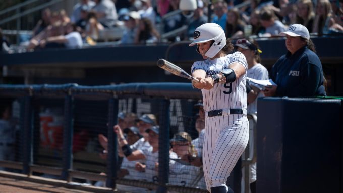 Maddie Gordon taking practice swings