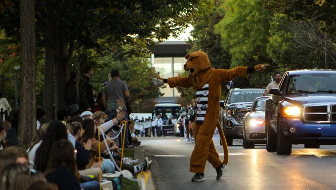 Photo of the Nittany Lion at the Homecoming Parade